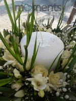 Διακόσμηση γάμου με φυσικές ελιές, φρέζιες και λευκά τριαντάφυλλα